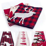 Christmas Elk Snowman Table Runner Merry Christmas Decorations